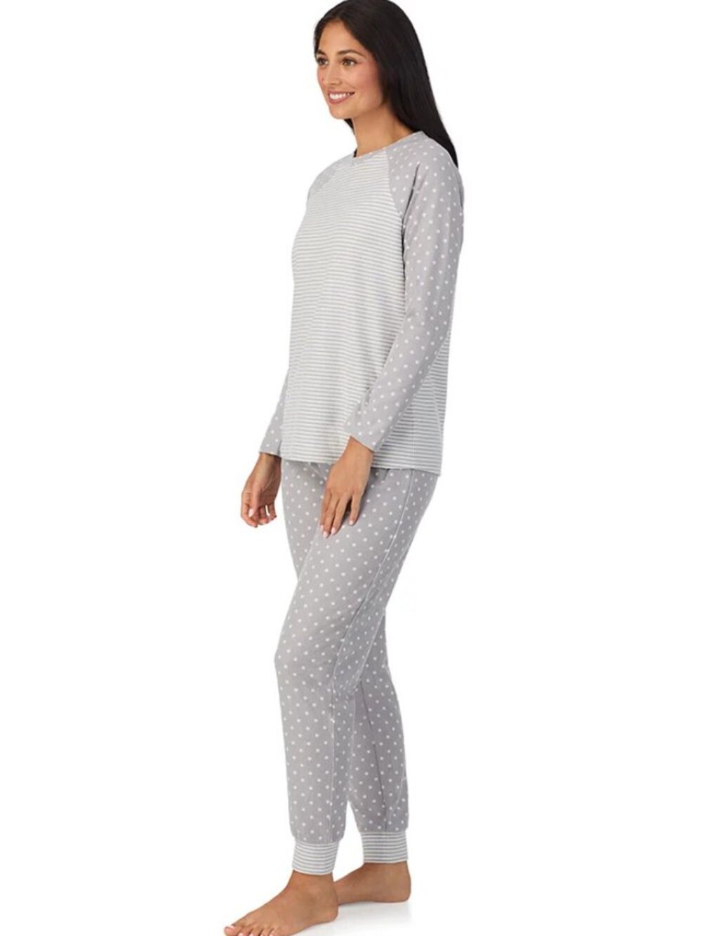 #2160 Blue* Brushed Mini Waffle Thermal Long Sleeve with Jogger Pajama Set - Picture 10 of 10